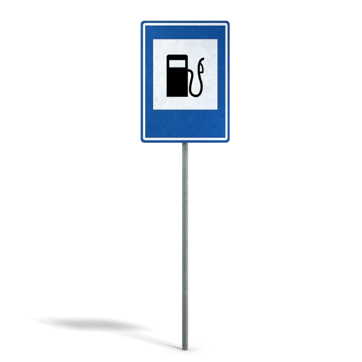 Gas Station Info Sign