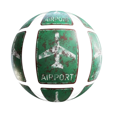 Damaged Airport Sign 7649
