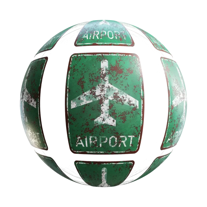 Damaged Airport Sign 7649