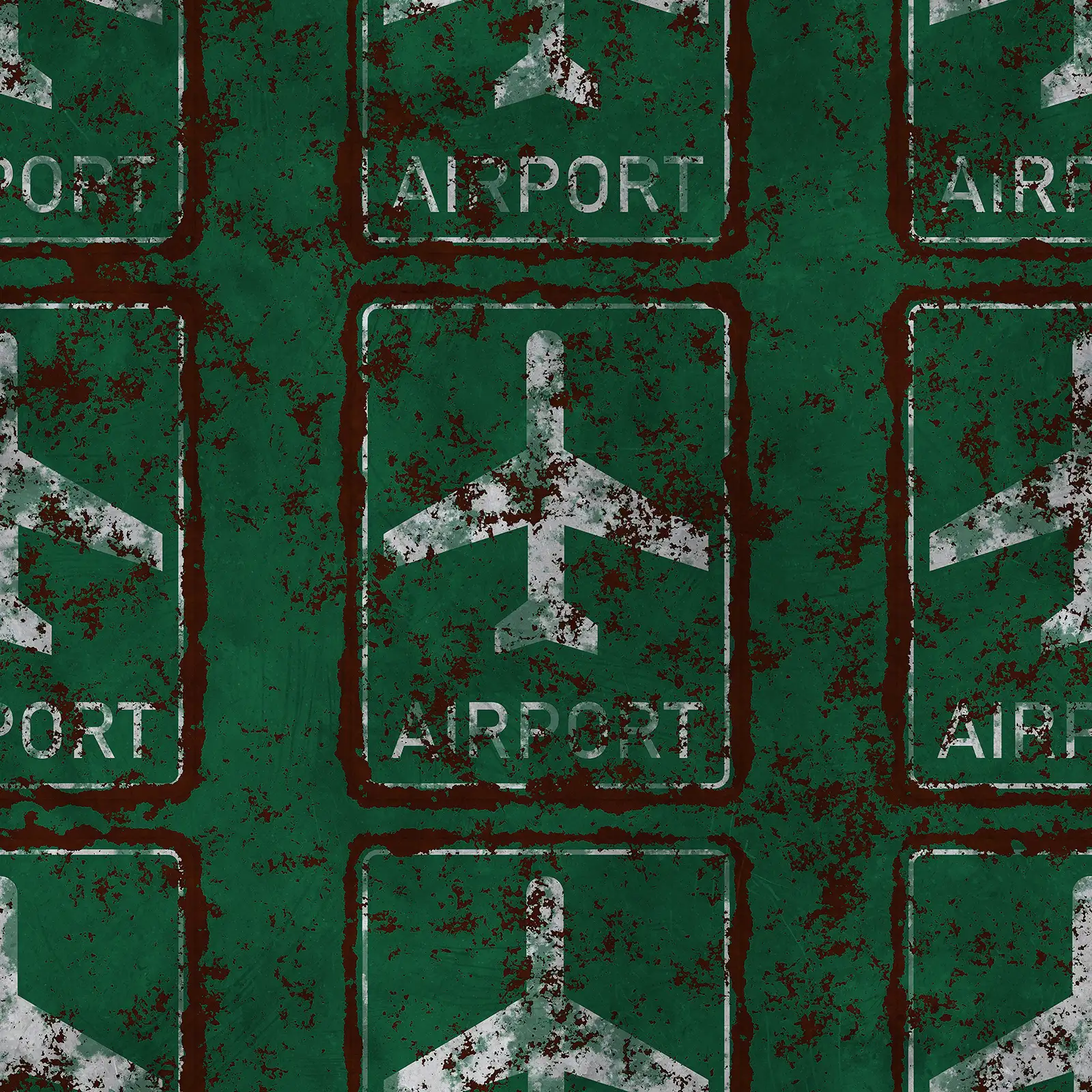 Damaged Airport Sign 7649 - Image 4