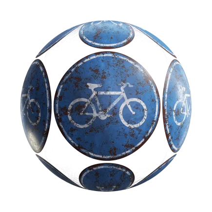 Damaged Bike Road Sign 7685
