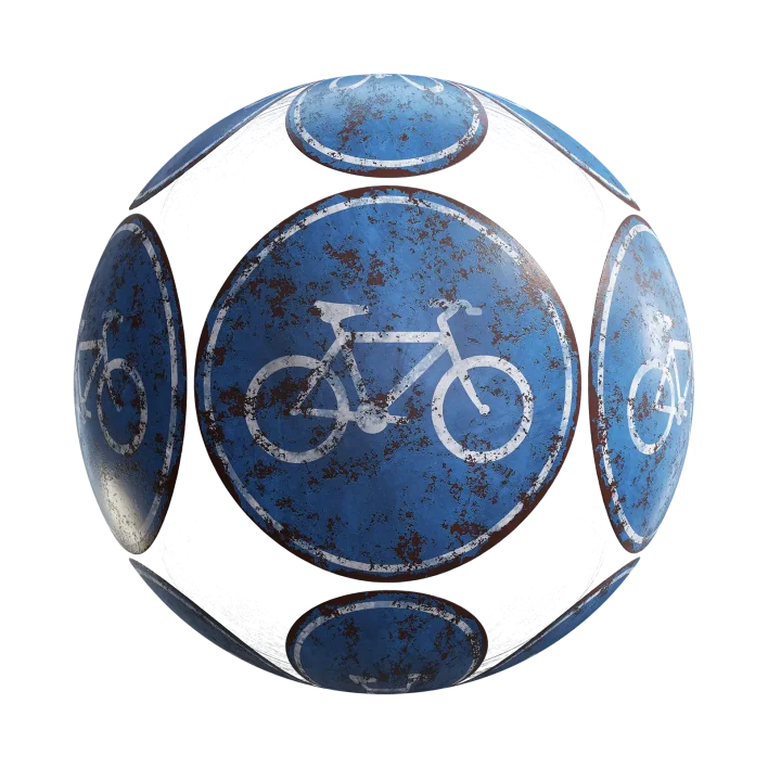 Damaged Bike Road Sign 7685