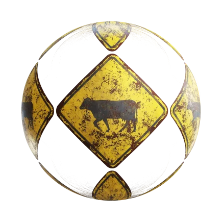 Damaged Cattle Warning Sign 7695