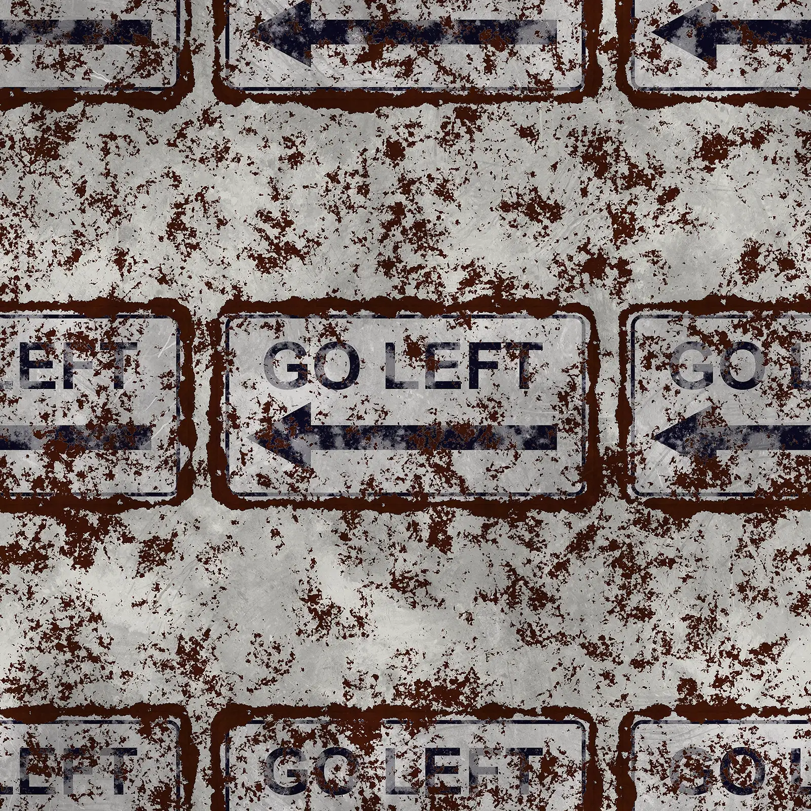 Damaged Go Left Sign 7643 - Image 4