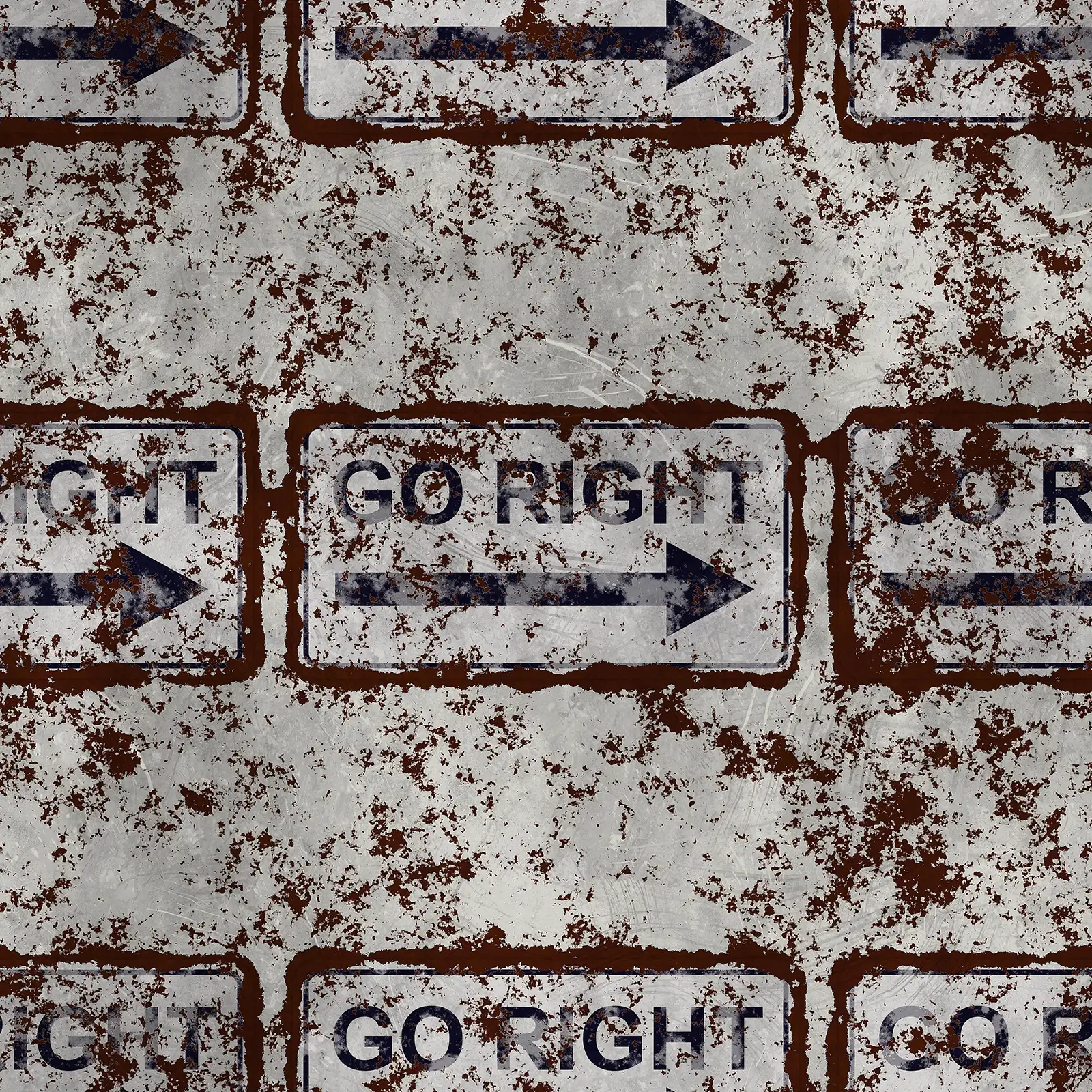 Damaged Go Right Sign 7641 - Image 4