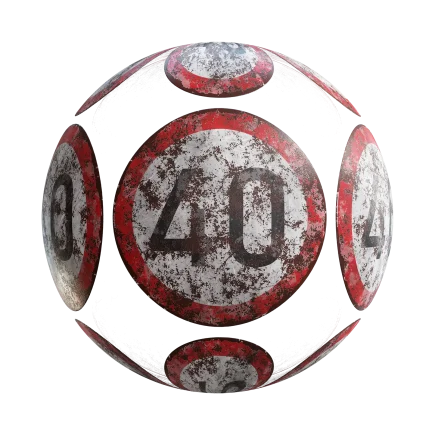 Damaged Speed Limit Sign 7671