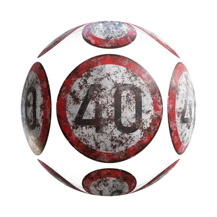 Damaged Speed Limit Sign 7671