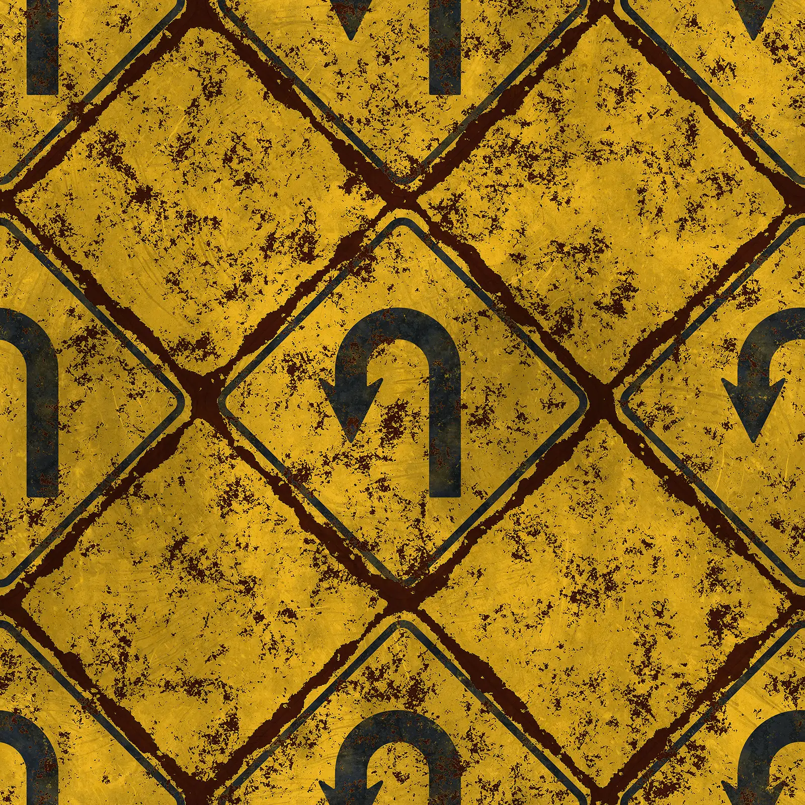 Damaged U Turn Sign 7657 - Image 4