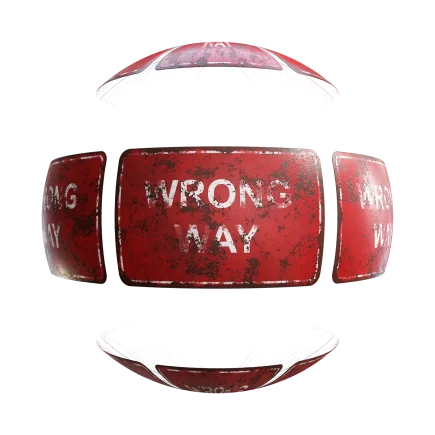 Damaged Wrong Way Sign 7645