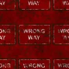Damaged Wrong Way Sign 7645 - Image 4