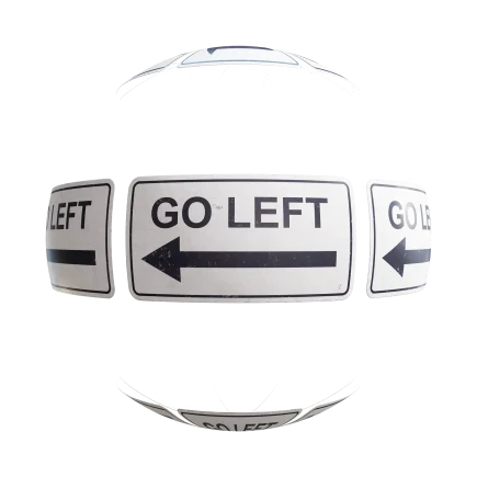 Go Left Sign 7642
