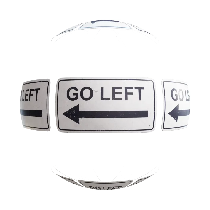 Go Left Sign 7642