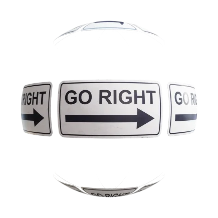 Go Right Sign 7640