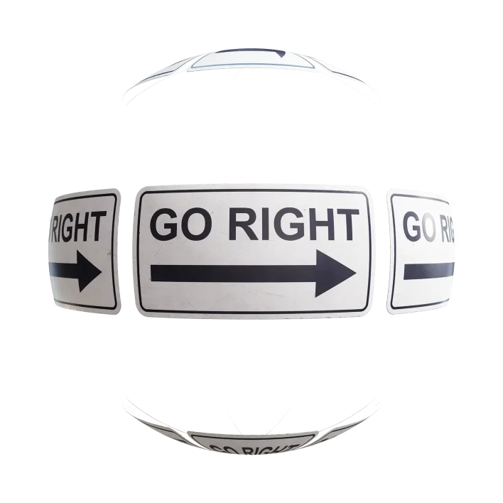 Go Right Sign 7640