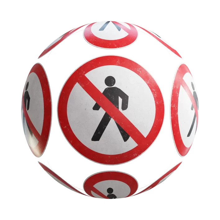No Walking Sign 7680