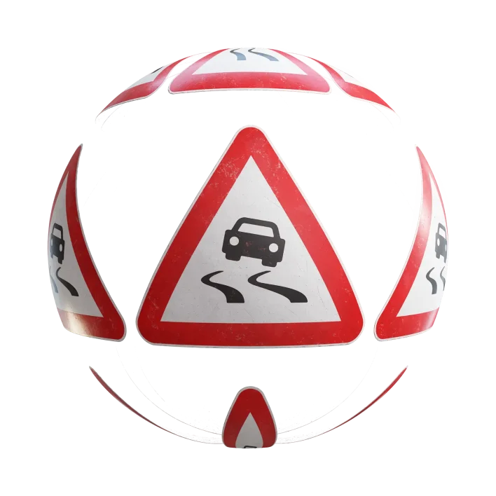 Slippery Road Sign 7702