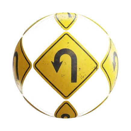 U Turn Sign 7656