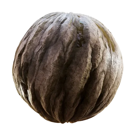 Wet Mossy Beige Rock PBR Texture