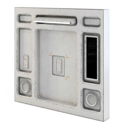 Futuristic Apartment Wall with Door