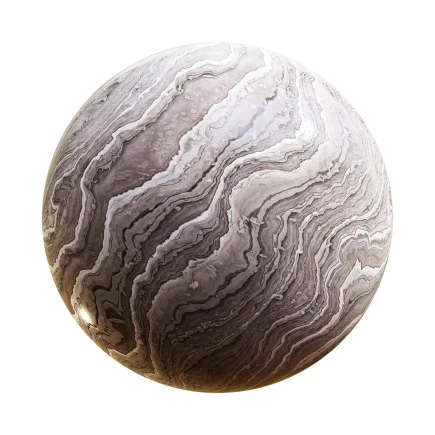 Striped Brown White Marble 7968