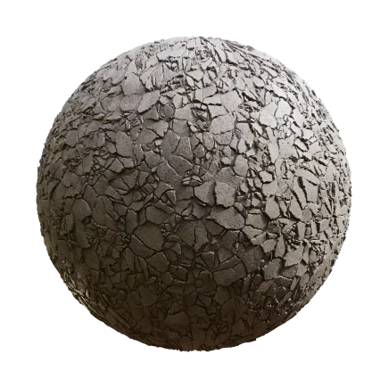 Cracked Concrete - concrete, cracked, damaged, grey - PBR texture