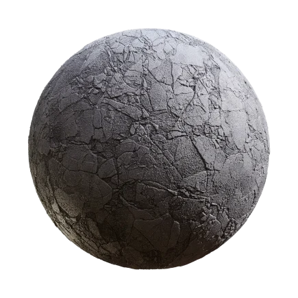 Cracked Concrete - concrete, cracked, damaged, grey - PBR texture