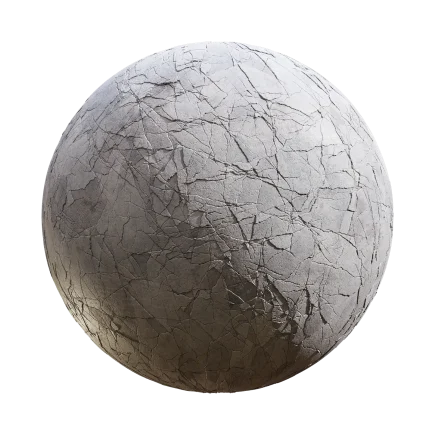 Cracked Concrete - cracked, concrete, grey, damaged - PBR texture