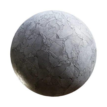 Cracked Concrete - concrete, cracked, damaged, grey - PBR texture