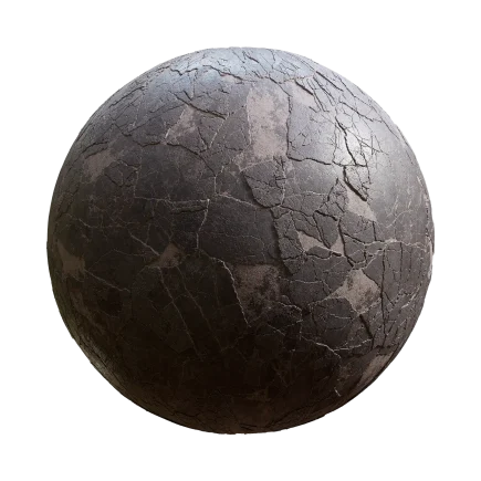 Dusty Cracked Dark Concrete - concrete, cracked, damaged, grey - PBR texture