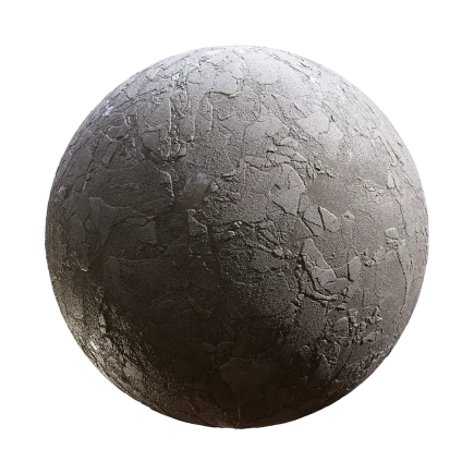 Wet Cracked Concrete - concrete, cracked, wet, grey - PBR texture