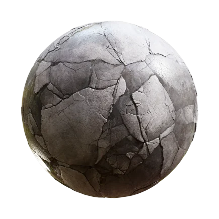 Wet Cracked Concrete - concrete, cracked, wet, grey - PBR texture