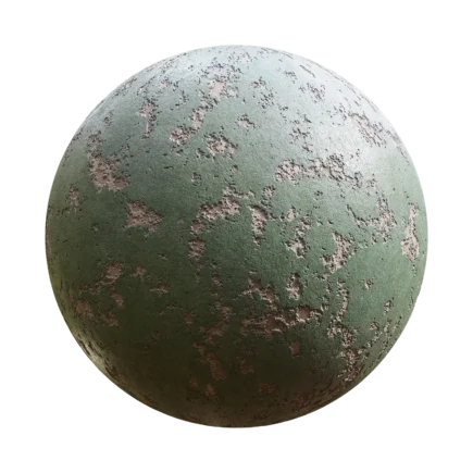 Green Damaged Plaster Wall - plaster, wall, green, damaged - PBR texture